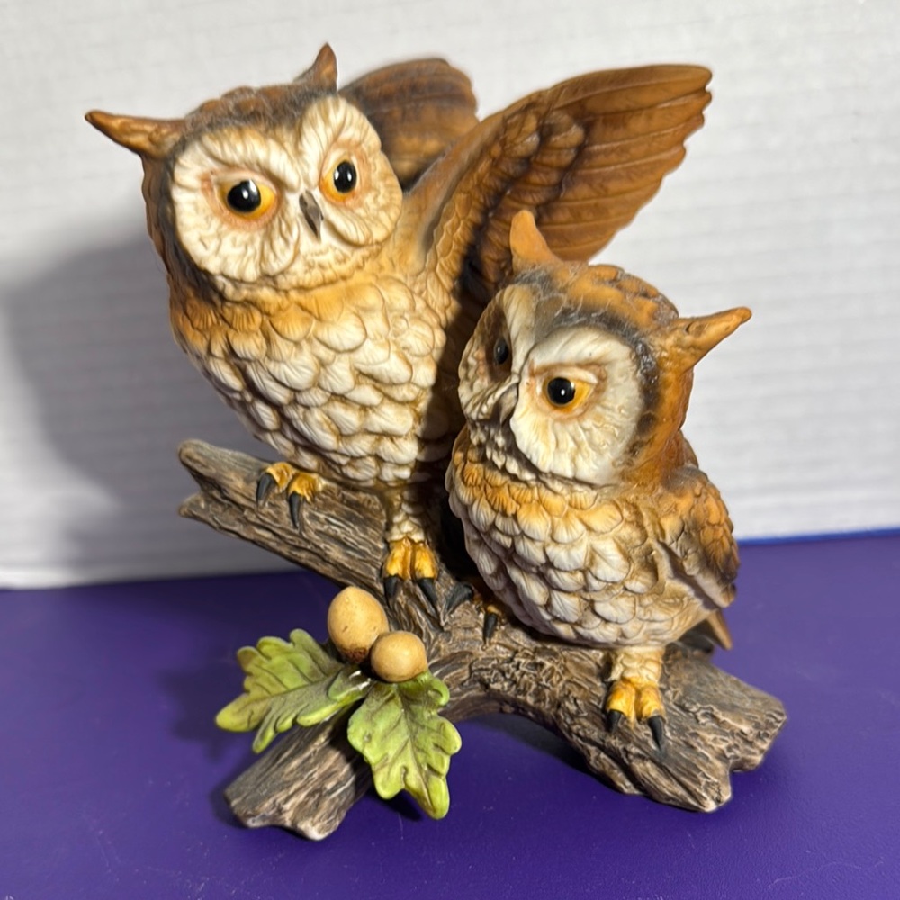Homco Owl Figurine on Branch